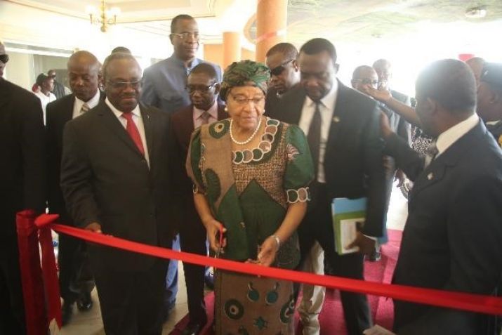 President Sirleaf cuts ribbon to the Millennium Guest House and Suites on Tubman Boulevard
